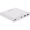 Fuente de alimentación USB InLine, cargador GaN, 4 puertos, 2x USB-C + 2x USB-A, 120W, blanco