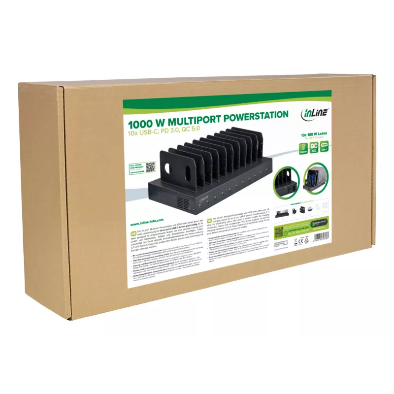 InLine 31516B cargador móvil de dispositivos universal negro carga rápida CA interiores