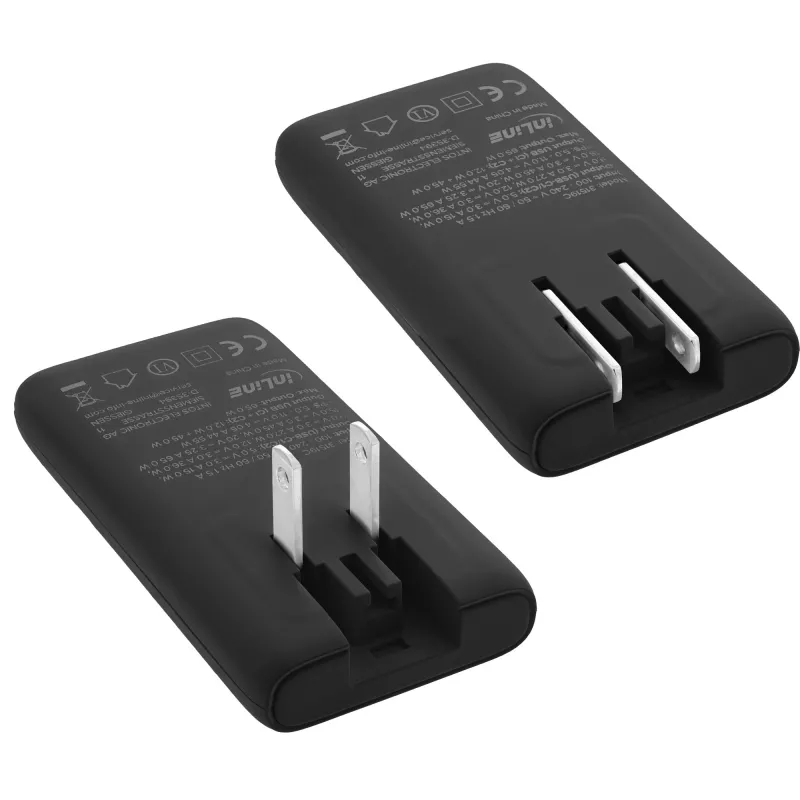 Fuente de alimentación USB cargador InLine 31519B Dual USB-C 65W adaptador de red con dos conectores USB-C