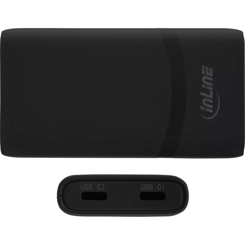 Fuente de alimentación USB cargador InLine 31519B Dual USB-C 65W adaptador de red con dos conectores USB-C