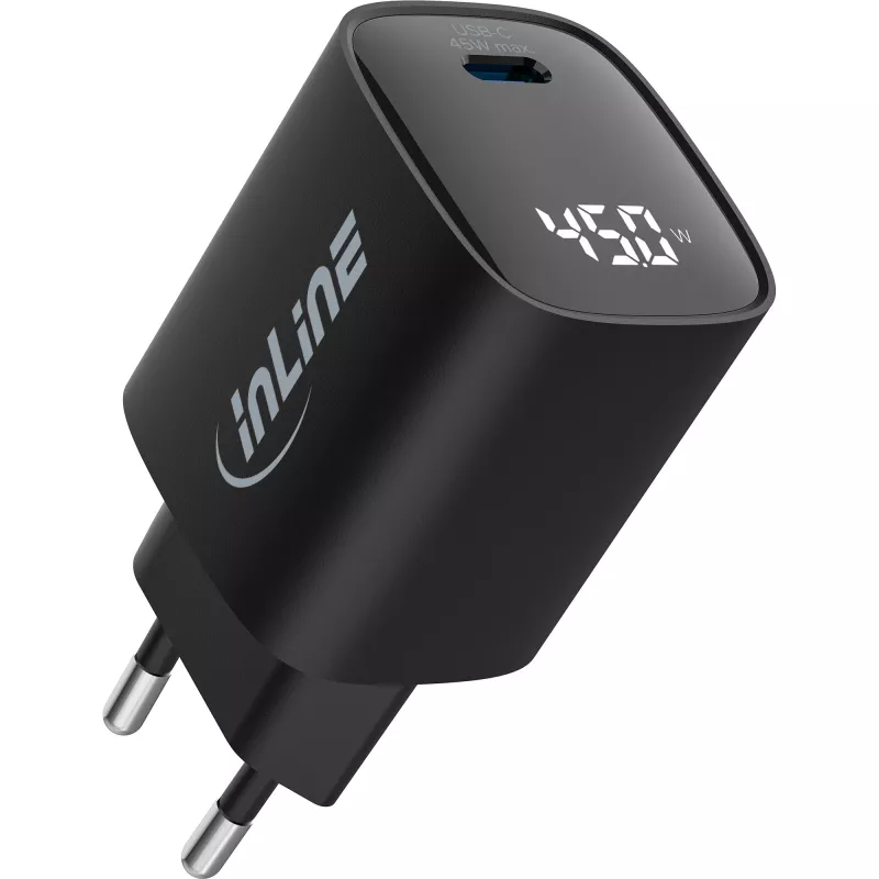 Fuente de alimentación USB PD InLine, cargador GaN, 1 puerto, USB-C, 45W, con indicador