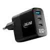 Fuente de alimentación USB PD InLine, cargador GaN, 3 puertos, USB-C + USB-A, 65 W, con pantalla