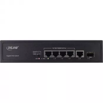 Switch no gestionado InLine PoE+ Gigabit Network Switch 5 puertos 4x PoE+ 1xSFP 1Gb/s sobremesa