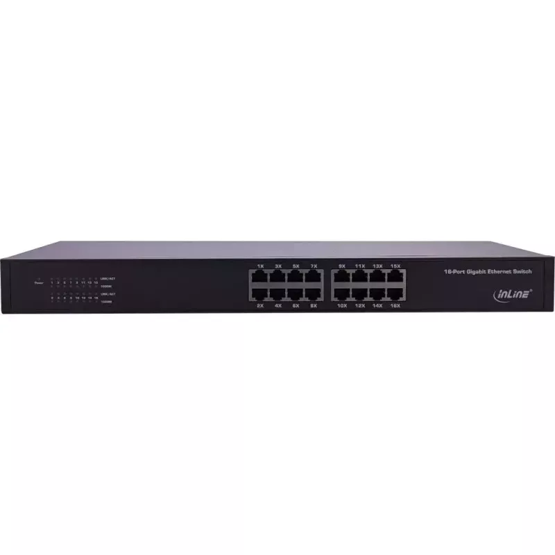 Switch de red InLine Gigabit 16 puertos, 1Gb/s, 19