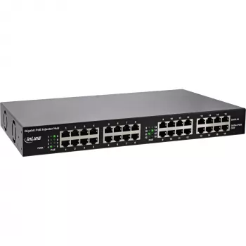 Hub inyector InLine PoE+ Gigabit 16 puertos PoE+, 19