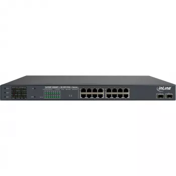 Switch de red PoE+ Gigabit InLine 24 puertos, 1 Gb/s, 2xSFP, 19