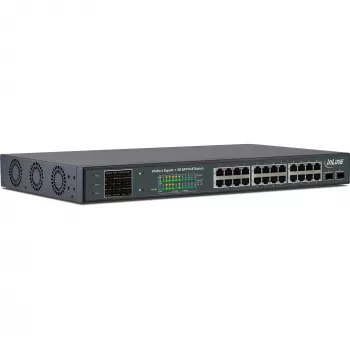 Switch de red InLine PoE+ Gigabit 24 puertos, 1 Gb/s, 2xSFP, 19