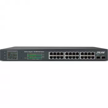 Switch de red InLine PoE+ Gigabit 24 puertos, 1 Gb/s, 2xSFP, 19