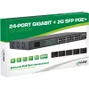 Switch de red InLine PoE+ Gigabit 24 puertos, 1 Gb/s, 2xSFP, 19