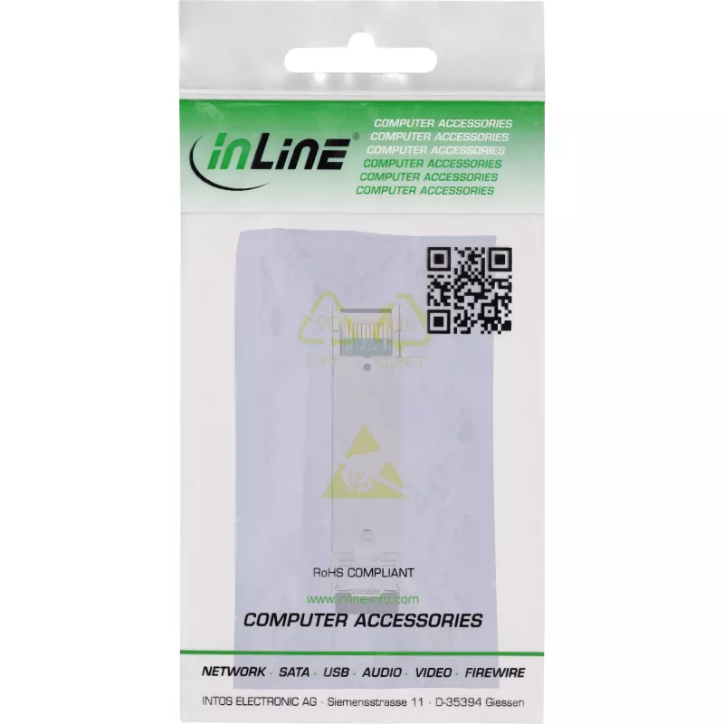 Módulo SFP+ InLine de fibra óptica 850nm multimodo con conectores hembra LC, 300m, 10Gb/s