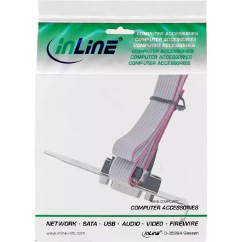 Tapadera de ranura InLine DB9 conector macho a header interno de 10 pines directo 1:1 0,6 m