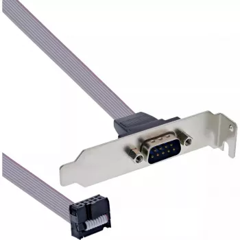 Tapadera de ranura InLine DB9 conector macho a header interno de 10 pines directo 1:1 0,6 m