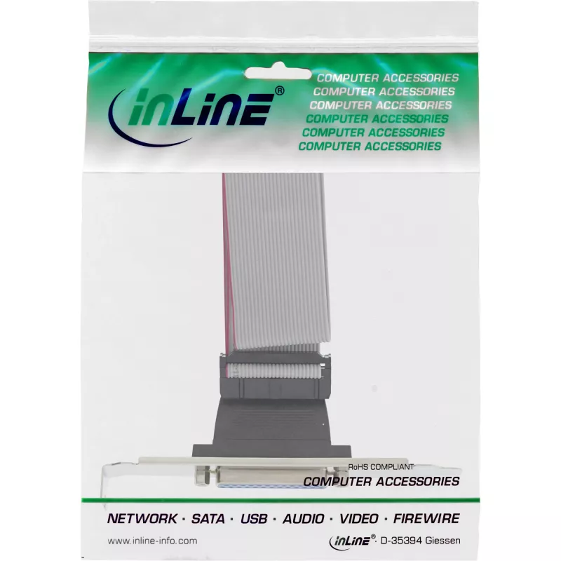 Tapadera de ranura InLine DB25 conector hembra / header de 26 pines 0,34 m, a granel