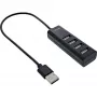 Hub USB 2.0 InLine de 4 puertos, conector macho Type-A a 4x conector hembra Type-A, negro, 30 cm, fino