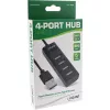 Hub USB 2.0 InLine de 4 puertos, conector macho Type-A a 4x conector hembra Type-A, negro, 30 cm, fino