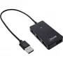 Hub USB 2.0 InLine de 4 puertos, conector macho Type-A a 4x conector hembra Type-A, negro, 30 cm