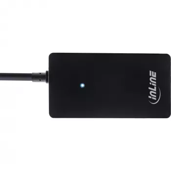 Hub USB 2.0 InLine de 4 puertos, conector macho Type-A a 4x conector hembra Type-A, negro, 30 cm