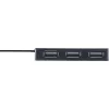 Hub USB 2.0 InLine de 4 puertos, conector macho Type-A a 4x conector hembra Type-A, negro, 30 cm
