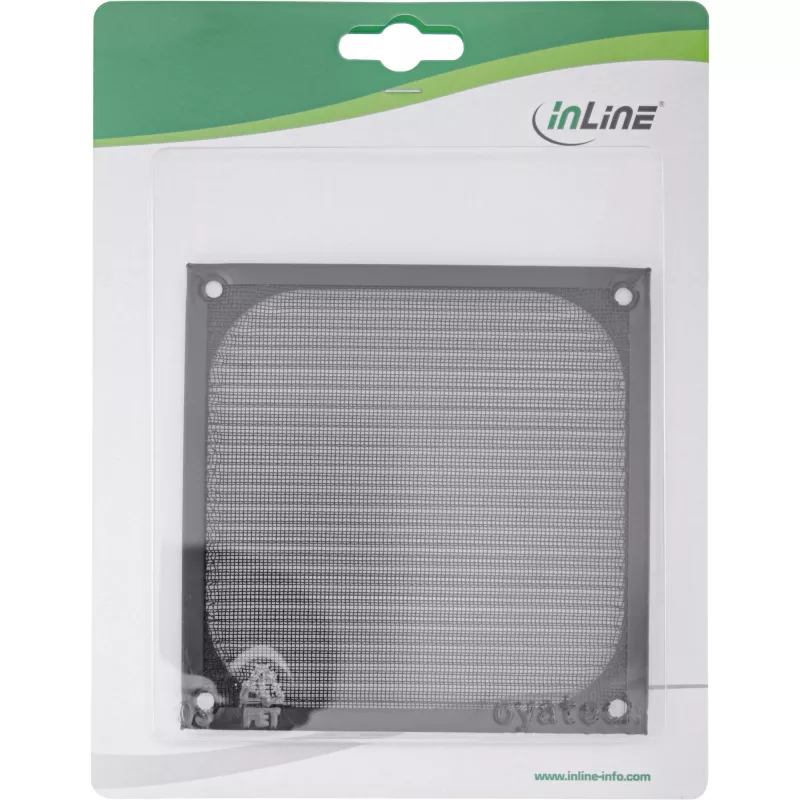 Filtro de aluminio para rejilla de ventilador InLine, negro, 120x120mm