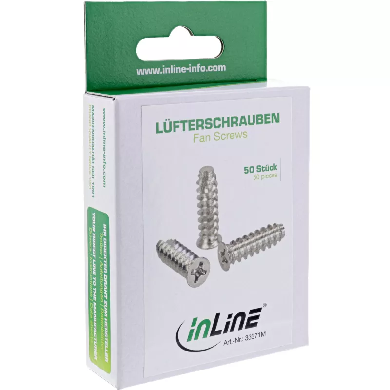 Tornillos para ventilador InLine 5x16 mm plateados 50 uds. paquete