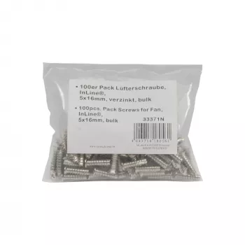 Tornillos para ventilador InLine 5x16mm plateados 100 uds. paquete