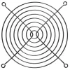 Rejilla para ventilador InLine de metal, negro, 140x140mm