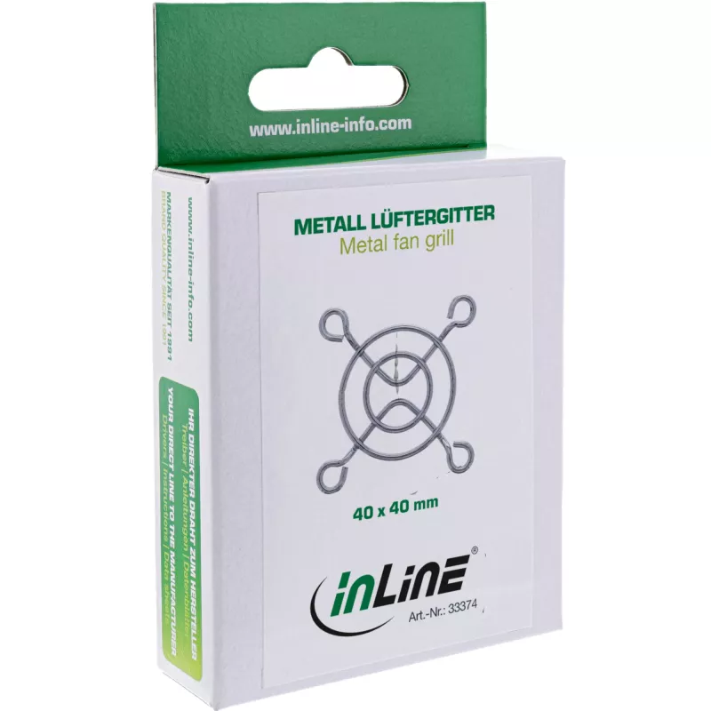 Rejilla para ventilador InLine de metal cromado, 40x40mm
