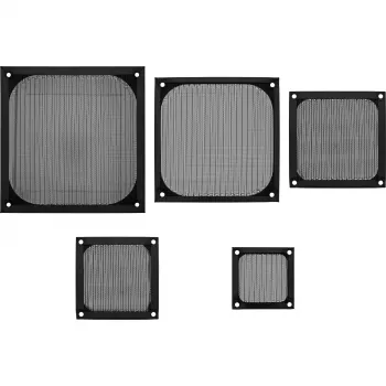 Filtro de aluminio para rejilla de ventilador InLine, negro, 60x60mm