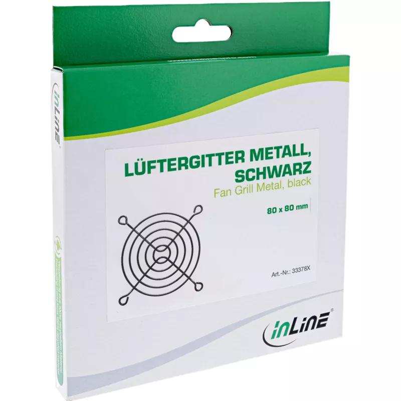 Rejilla para ventilador InLine de metal, negro, 60x60mm