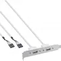 Tapa de ranura InLine 2x USB 2.0 Type-A hembra a 2x cabecera interna de 5 pines 0,3m