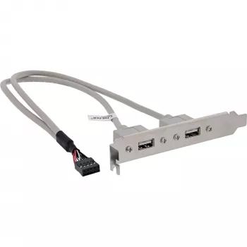 Tapa de ranura USB 2.0 InLine 2x USB Type-A hembra a 1x conector de 10 pines 0,35 m