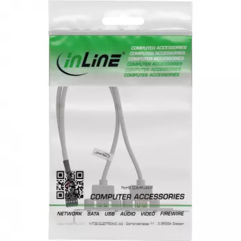 Tapa de ranura USB 2.0 InLine 2x USB Type-A hembra a 1x conector de 10 pines 0,35 m