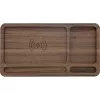 Organizador InLine WoodCharge con superficie de carga Qi y fuente de alimentación USB