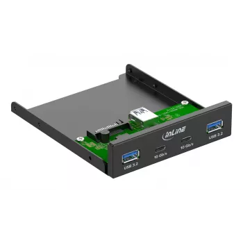 Tapa de bahía de unidad InLine 33456C 8,89 cm (3,5 pulgadas) tapa de puertos I/O negra