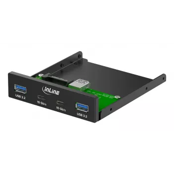Tapa de bahía de unidad InLine 33456C 8,89 cm (3,5 pulgadas) tapa de puertos I/O negra