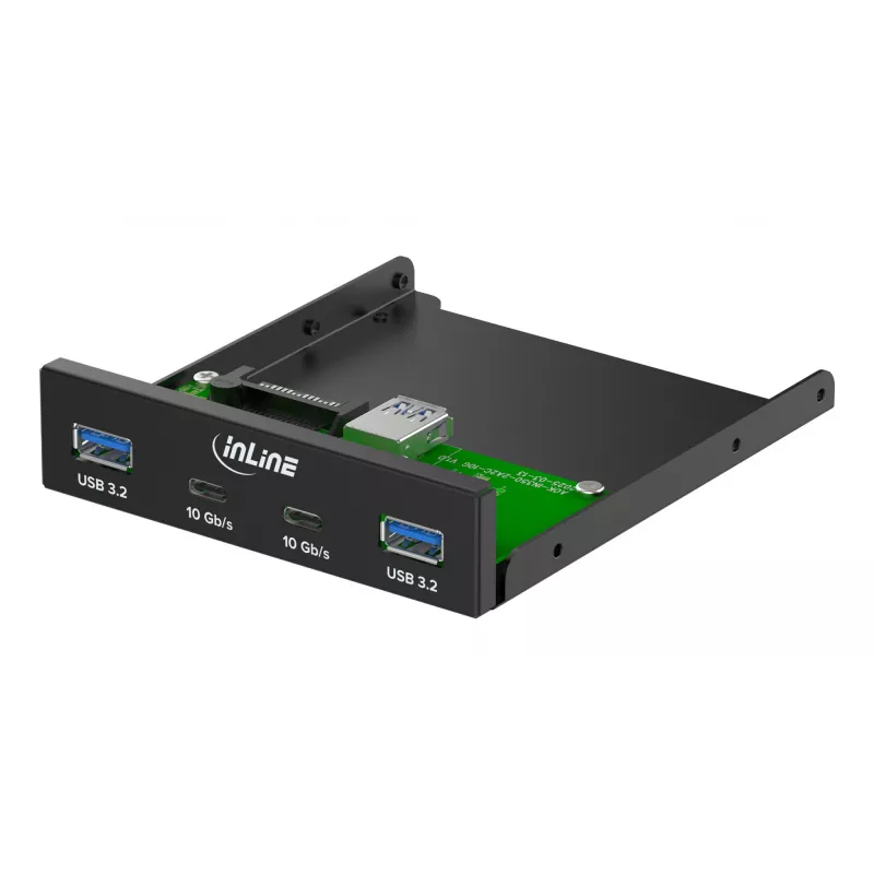 Tapa de bahía de unidad InLine 33456C 8,89 cm (3,5 pulgadas) tapa de puertos I/O negra