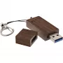 Memoria flash USB 3.0 InLine, nogal, con llavero, 128 GB