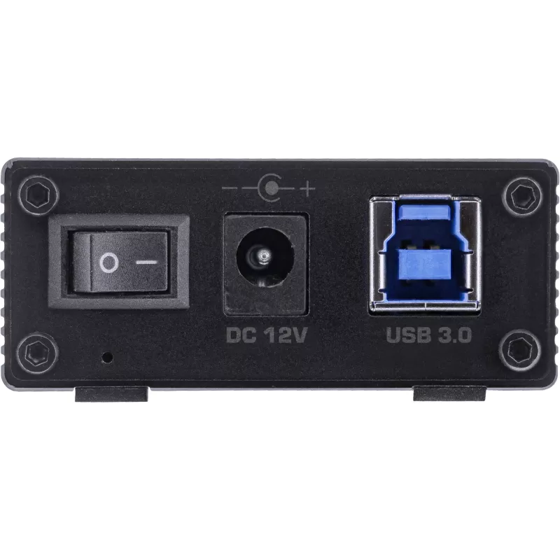 Hub USB 3.2 Gen.1 InLine de 7 puertos con carcasa de aluminio y fuente de alimentación de 2,5A, negro