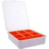 Caja de material pequeño InLine, 7 compartimentos, 180 x 140 x 40 mm, naranja