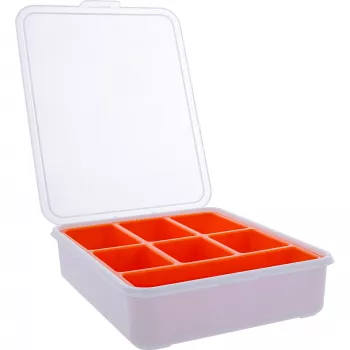 Caja de material pequeño InLine, 7 compartimentos, 180 x 140 x 40 mm, naranja
