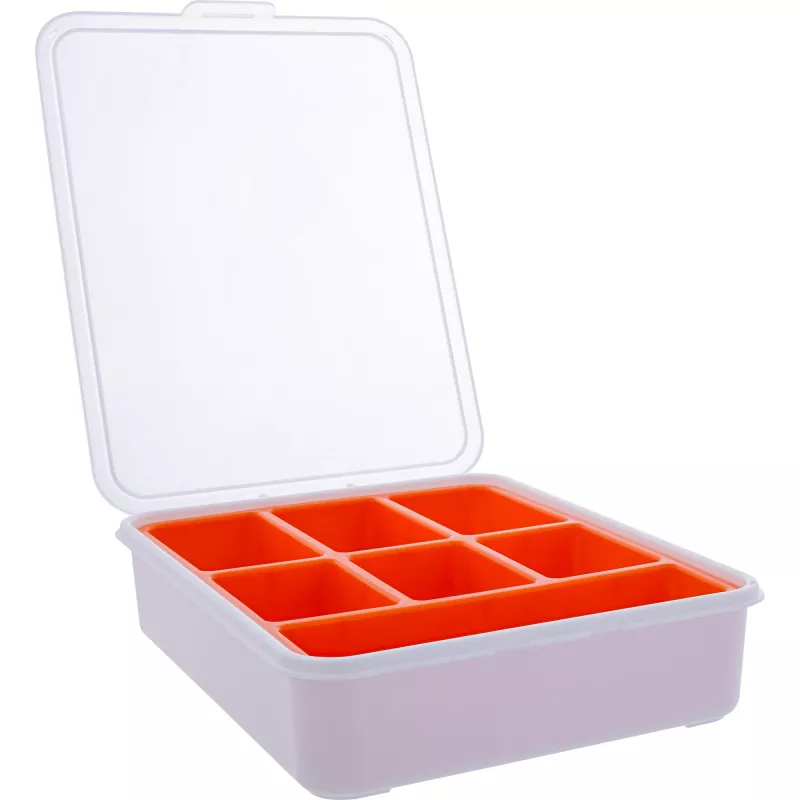 Caja de material pequeño InLine, 7 compartimentos, 180 x 140 x 40 mm, naranja