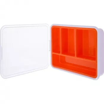 Caja de pequeñas cantidades InLine, 4 compartimentos, 180x140x40mm, naranja