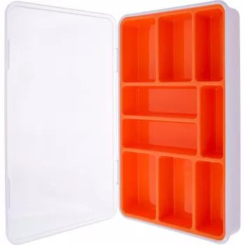 Caja de piezas pequeñas InLine, 9 compartimentos, 290x185x45mm, naranja
