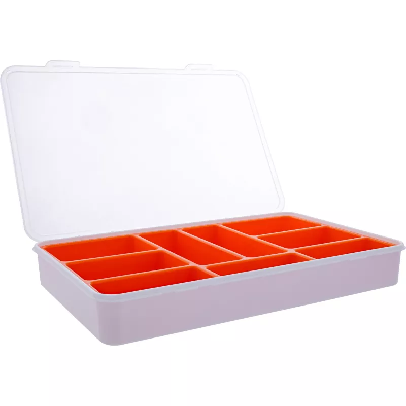 Caja de piezas pequeñas InLine, 9 compartimentos, 290x185x45mm, naranja