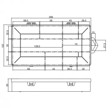 Caja de piezas pequeñas InLine 10 compartimentos 206x107x33mm, transparente