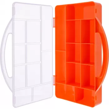 Caja de piezas pequeñas InLine, 11 compartimentos, 271x186x40mm, naranja