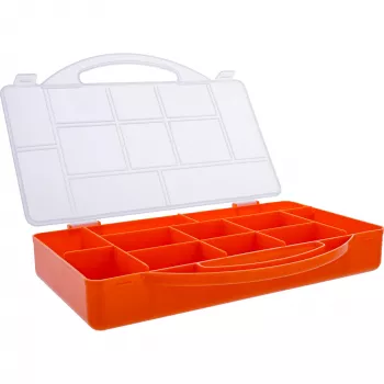 Caja de piezas pequeñas InLine, 11 compartimentos, 271x186x40mm, naranja