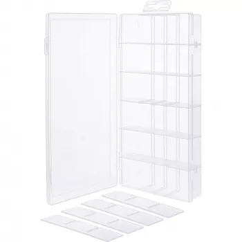 Caja de piezas pequeñas InLine, 18 compartimentos, 207x110x27mm, transparente