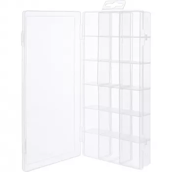 Caja de piezas pequeñas InLine, 18 compartimentos, 207x110x27mm, transparente