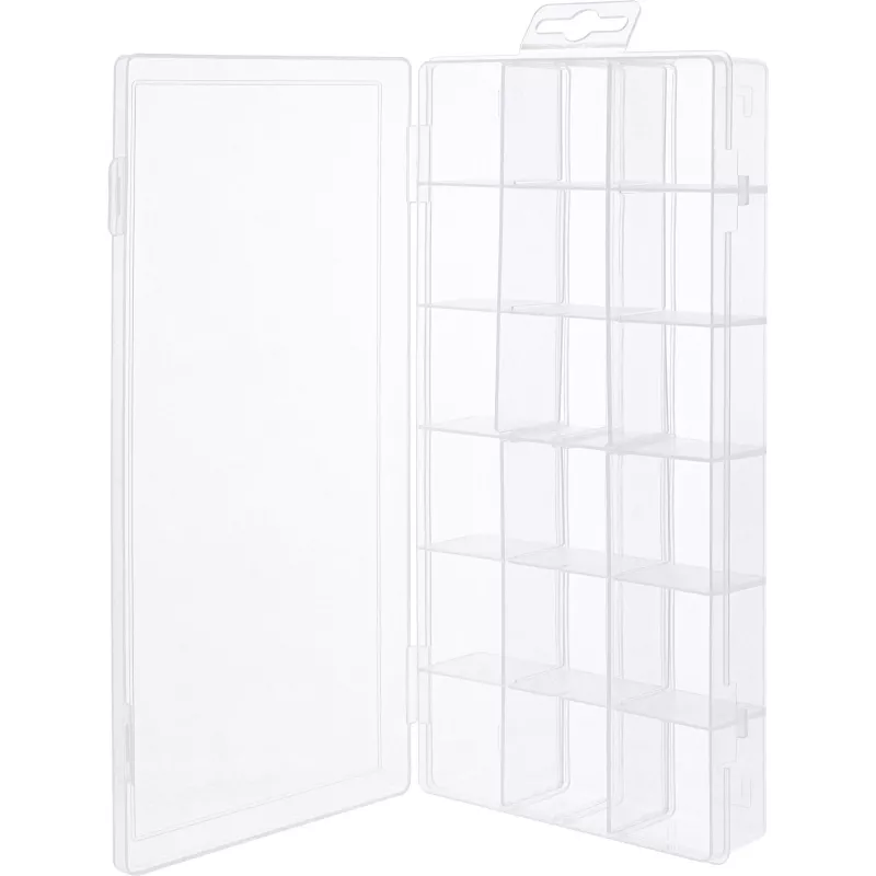 Caja de piezas pequeñas InLine, 18 compartimentos, 207x110x27mm, transparente